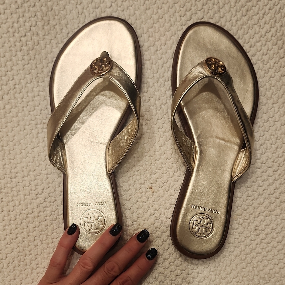 Tory Burch Metallic Gold Sandals